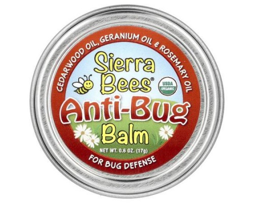 Sierra Bees, Anti-Bug Balm, Cedarwood, Geranium & Rosemary Oil, 0.6 oz (17 g)