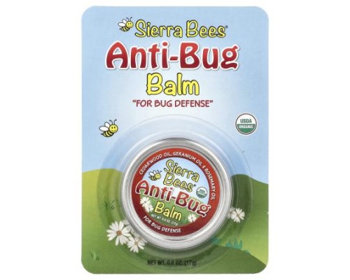 Sierra Bees, Anti-Bug Balm, Cedarwood, Geranium & Rosemary Oil, 0.6 oz (17 g)