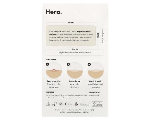 Hero Cosmetics, Mighty Patch® Surface, 10 Hydrocolloid Patches