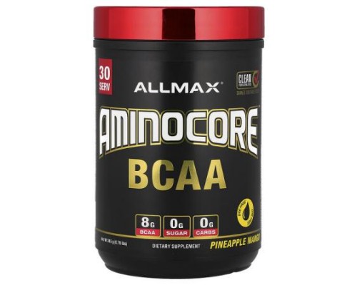 ALLMAX, AMINOCORE™ BCAA, Pineapple Mango, 0.76 lbs (345 g) ALLMAX, AMINOCORE™ BCAA, Pineapple Mango, 0.76 lbs (345 g)
