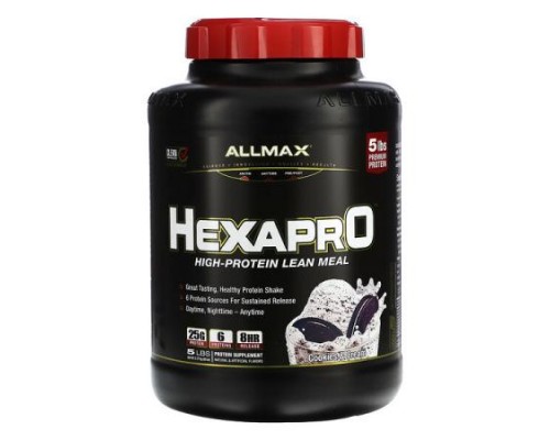 ALLMAX, Hexapro™, High-Protein Lean Meal, Cookies & Cream, 5 lbs (2.27 kg) ALLMAX, Hexapro™, High-Protein Lean Meal, Cookies & Cream, 5 lbs (2.27 kg)
