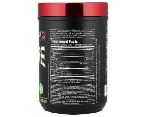ALLMAX, AMINOCORE™ BCAA, Watermelon, 0.76 lbs (345 g) ALLMAX, AMINOCORE™ BCAA, Watermelon, 0.76 lbs (345 g)