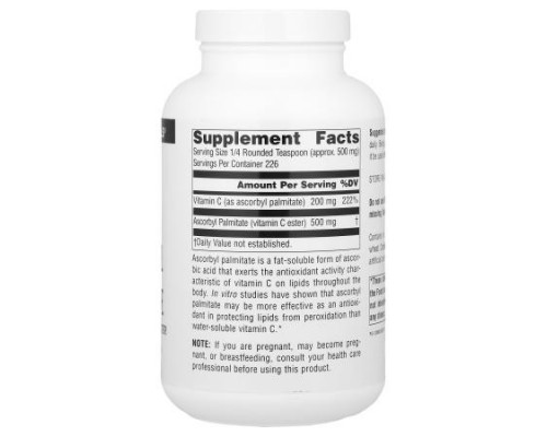 Source Naturals, Ascorbyl Palmitate, 4 oz (113.4 g) Source Naturals, Ascorbyl Palmitate, 4 oz (113.4 g)