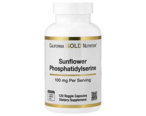 California Gold Nutrition, Sunflower Phosphatidylserine, 100 mg, 120 Veggie Capsules California Gold Nutrition, Sunflower Phosphatidylserine, 100 mg, 120 Veggie Capsules