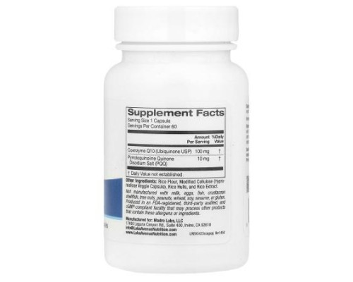 Lake Avenue Nutrition, CoQ10 with PQQ, 100 mg, 60 Veggie Capsules