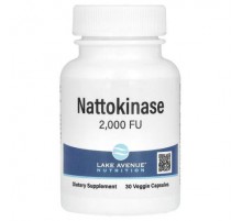 Lake Avenue Nutrition, Nattokinase, Proteolytic Enzyme, 2,000 FUs, 30 Veggie Capsules