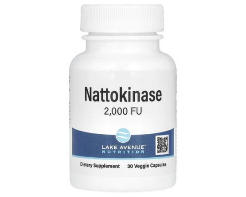 Lake Avenue Nutrition, Nattokinase, Proteolytic Enzyme, 2,000 FUs, 30 Veggie Capsules