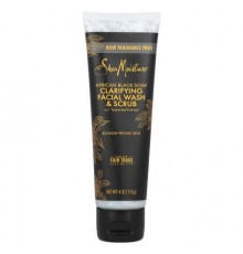 SheaMoisture, Clarifying Facial Wash & Scrub With Tamarind Extract, African Black Soap, Fragrance Free,  4 oz (113 g)