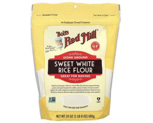 Bob's Red Mill, Sweet White Rice Flour, 24 oz (680 g) Bob's Red Mill, Sweet White Rice Flour, 24 oz (680 g)