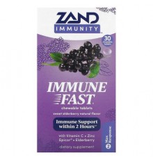 Zand, Immunity, Immune Fast, Sweet Elderberry, 30 Chewable Tablets