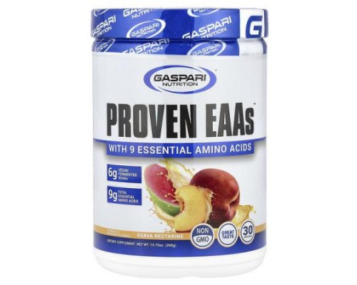 Gaspari Nutrition, Proven EAAs™ with 9 Essential Amino Acids, Guava Nectarine, 13.75 oz (390 g) Gaspari Nutrition, Proven EAAs™ with 9 Essential Amino Acids, Guava Nectarine, 13.75 oz (390 g)