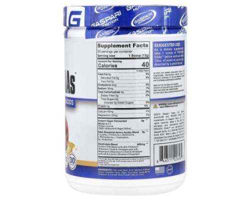 Gaspari Nutrition, Proven EAAs™ with 9 Essential Amino Acids, Guava Nectarine, 13.75 oz (390 g) Gaspari Nutrition, Proven EAAs™ with 9 Essential Amino Acids, Guava Nectarine, 13.75 oz (390 g)