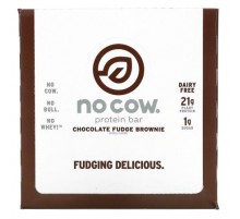 No Cow, Protein Bar, Chocolate Fudge Brownie, 12 Bars, 2.12 oz (60 g) Each
