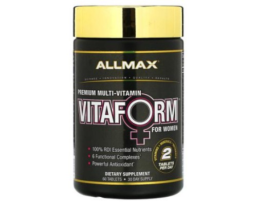 ALLMAX, VITAFORM™, Premium Multi-Vitamin For Women, 60 Tablets ALLMAX, VITAFORM™, Premium Multi-Vitamin For Women, 60 Tablets