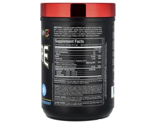 ALLMAX, AMINOCORE™ BCAA, Blue Raspberry, 0.76 lbs (345 g)