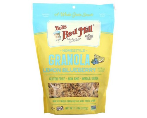 Bob's Red Mill, Homestyle Granola, Lemon Blueberry, 11 oz (312 g) Bob's Red Mill, Homestyle Granola, Lemon Blueberry, 11 oz (312 g)