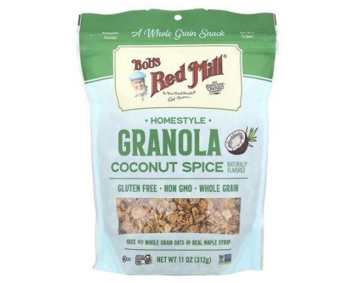 Bob's Red Mill, Homestyle Granola, Coconut Spice, 11 oz (312 g) Bob's Red Mill, Homestyle Granola, Coconut Spice, 11 oz (312 g)