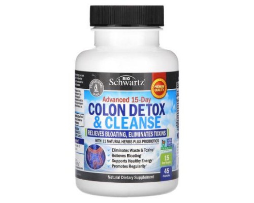 BioSchwartz, Advanced 15-Day Colon Detox & Cleanse, 45 Capsules BioSchwartz, Advanced 15-Day Colon Detox & Cleanse, 45 Capsules