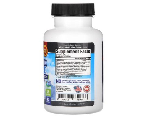 BioSchwartz, Advanced 15-Day Colon Detox & Cleanse, 45 Capsules BioSchwartz, Advanced 15-Day Colon Detox & Cleanse, 45 Capsules