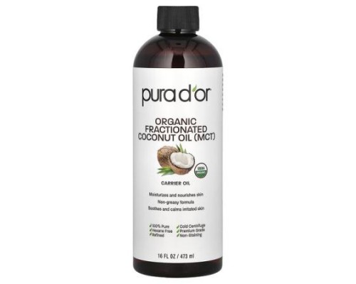 Pura D'or, Organic Fractionated Coconut Oil (MCT), 16 fl oz (473 ml) Pura D'or, Organic Fractionated Coconut Oil (MCT), 16 fl oz (473 ml)