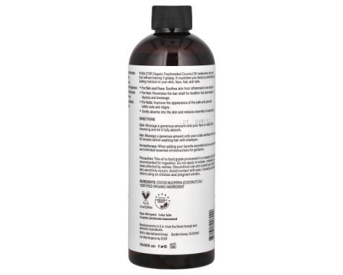 Pura D'or, Organic Fractionated Coconut Oil (MCT), 16 fl oz (473 ml) Pura D'or, Organic Fractionated Coconut Oil (MCT), 16 fl oz (473 ml)
