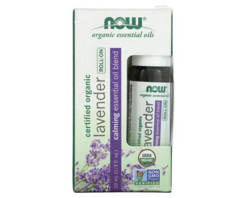 NOW Foods, Certified Organic Lavender Roll-On, 1/3 fl oz (10 ml) NOW Foods, Certified Organic Lavender Roll-On, 1/3 fl oz (10 ml)