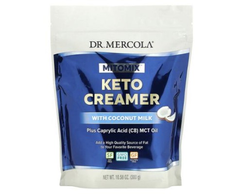Dr. Mercola, Mitomix, Keto Creamer with Coconut Milk, 10.58 oz (300 g)