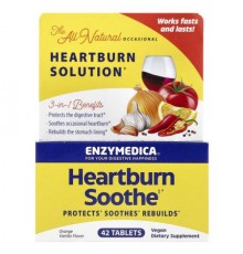 Enzymedica, Heartburn Soothe, Orange Vanilla, 42 Tablets