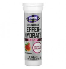 NOW Foods, Sports, Effer-Hydrate, Orange Strawberry, 10 Tablets, 1.8 oz (51 g)