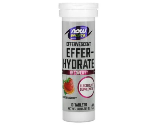 NOW Foods, Sports, Effer-Hydrate, Orange Strawberry, 10 Tablets, 1.8 oz (51 g) NOW Foods, Sports, Effer-Hydrate, Orange Strawberry, 10 Tablets, 1.8 oz (51 g)