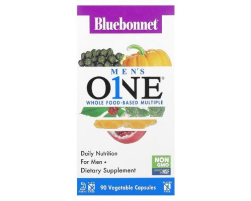 Bluebonnet Nutrition, Men's ONE, Whole Food-Based Multiple, 90 Vegetable Capsules