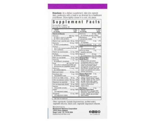 Bluebonnet Nutrition, Men's ONE, Whole Food-Based Multiple, 90 Vegetable Capsules
