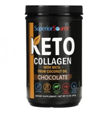 Superior Source, Keto Collagen Powder with MCTs, Chocolate, 14 oz (397 g)