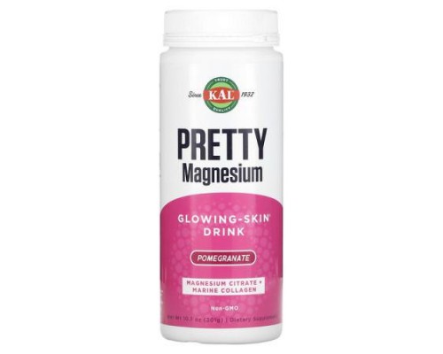 KAL, Pretty Magnesium, Glowing-Skin Drink, Pomegranate, 10.7 oz (301 g) (Discontinued Item)