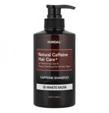 Kundal, Natural Caffeine Hair Care+ Shampoo, For All Hair Types, White Musk, 16.9 fl oz (500 ml)