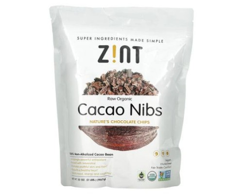 Zint, Raw Organic Cacao Nibs, 32 oz (907 g) Zint, Raw Organic Cacao Nibs, 32 oz (907 g)