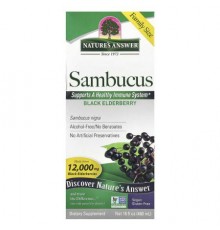 Nature's Answer, Sambucus, Black Elderberry, Alcohol-Free, 2,500 mg, 16 fl oz (480 ml)