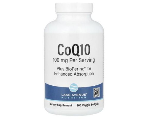 Lake Avenue Nutrition, CoQ10 Plus BioPerine®?, 100 mg, 365 Veggie Softgels (Discontinued Item)