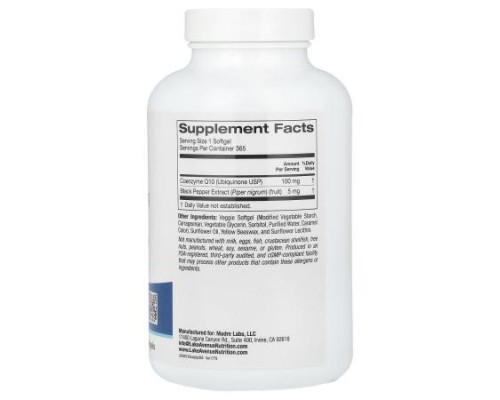 Lake Avenue Nutrition, CoQ10 Plus BioPerine®?, 100 mg, 365 Veggie Softgels (Discontinued Item)