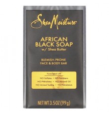 SheaMoisture, African Black Bar Soap with Shea Butter, Blemish Prone Face & Body, 3.5 oz (99 g)