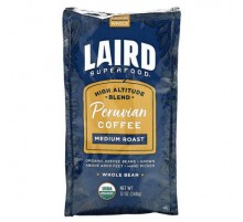 Laird Superfood, Peruvian Coffee, Whole Bean, Medium Roast, 12 oz (340 g)