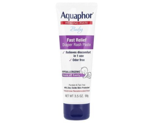 Aquaphor, Baby, Fast Relief Diaper Rash Paste, 3.5 oz (99 g) Aquaphor, Baby, Fast Relief Diaper Rash Paste, 3.5 oz (99 g)