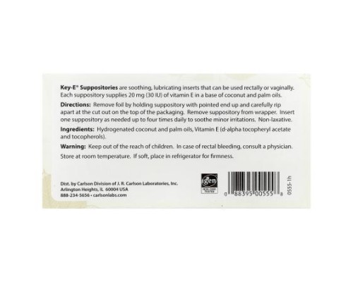 Carlson, Key-E® Suppositories, 12 Inserts