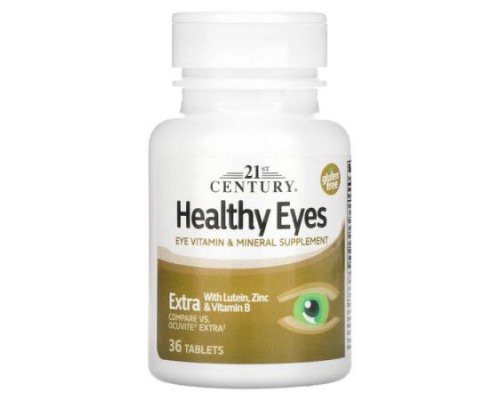 21st Century, Healthy Eyes, Extra With Lutein, Zinc & Vitamin B, 36 Tablets 21st Century, Healthy Eyes, Extra With Lutein, Zinc & Vitamin B, 36 Tablets