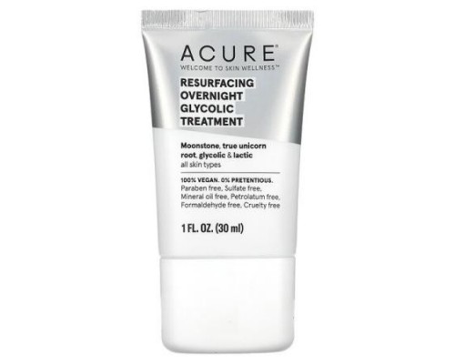 ACURE, Resurfacing, Overnight Glycolic Treatment, 1 fl oz (30 ml) ACURE, Resurfacing, Overnight Glycolic Treatment, 1 fl oz (30 ml)