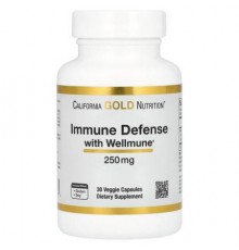 California Gold Nutrition, Immune Defense with Wellmune®, Beta-Glucan, 250 mg, 30 Veggie Capsules