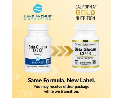 California Gold Nutrition, Beta Glucan 1-3, 1-6, 200 mg, 60 Veggie Capsules California Gold Nutrition, Beta Glucan 1-3, 1-6, 200 mg, 60 Veggie Capsules