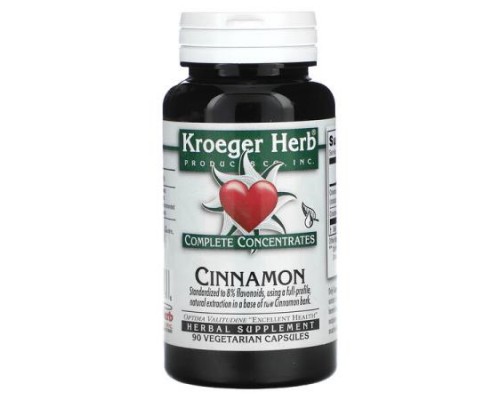 Kroeger Herb Co, Complete Concentrates, Cinnamon, 90 Vegetarian Capsules (200 mg per Capsule) Kroeger Herb Co, Complete Concentrates, Cinnamon, 90 Vegetarian Capsules (200 mg per Capsule)
