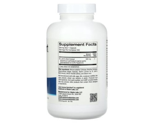 Lake Avenue Nutrition, St. John's Wort Extract, 300 mg, 240 Veggie Capsules