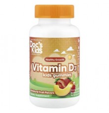 Doctor's Best, Doc's Kids, Vitamin D3 Kids Gummies, All Natural Fruit , 25 mcg (1,000 IU), 60 Natural Fruit Pectin Gummies